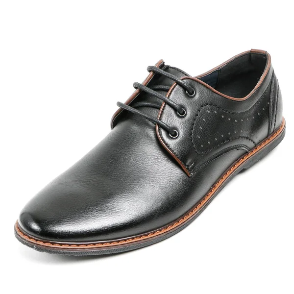 Cuir Bureau Classique Homme Chaussures Isolées Sur Fond Blanc Belle — Photo