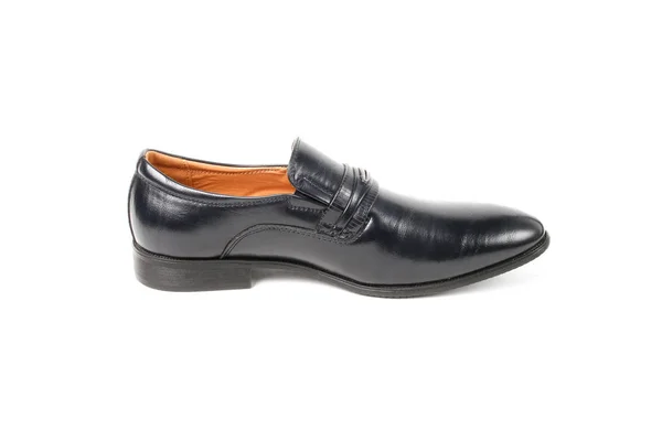 Zapatos Clásicos Hombre Piel Oficina Aislados Sobre Fondo Blanco Bonita — Foto de Stock