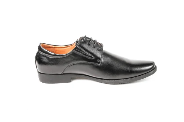 Zapatos Clásicos Hombre Piel Oficina Aislados Sobre Fondo Blanco Bonita — Foto de Stock