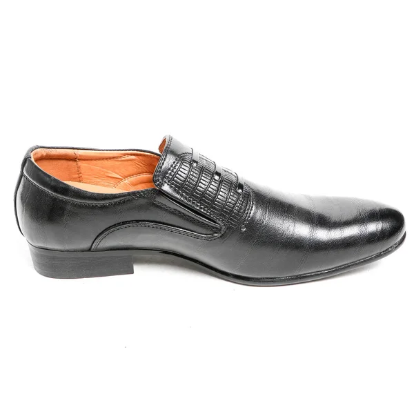 Cuir Bureau Classique Homme Chaussures Isolées Sur Fond Blanc Belle — Photo