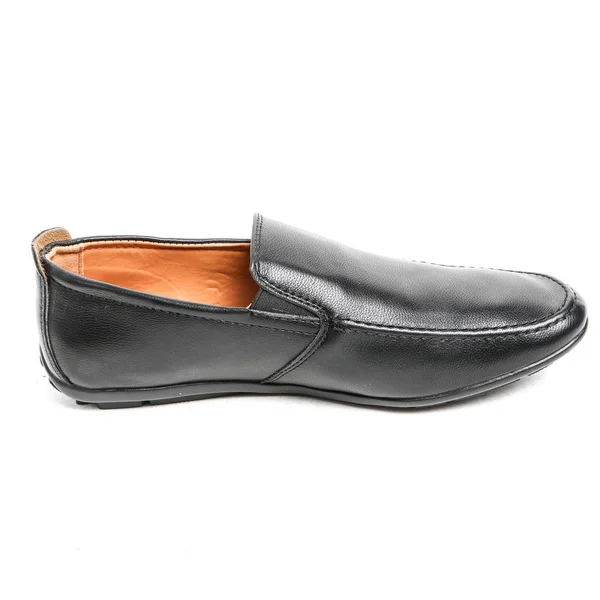 Zapatos Clásicos Hombre Piel Oficina Aislados Sobre Fondo Blanco Bonita —  Fotos de Stock