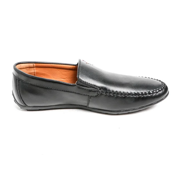 Zapatos Clásicos Hombre Piel Oficina Aislados Sobre Fondo Blanco Bonita —  Fotos de Stock