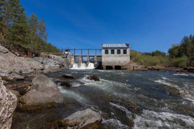 mimari, mavi, köprü, bina, inşaat, kontrol, baraj, elektrik, elektrik, enerji, çevre, düşme, sel kapısı, akış, akan, yakıt, üretim, hidro, hidroelektrik, sanayi, sanayi, peyzaj, dağ, doğa, açık, po