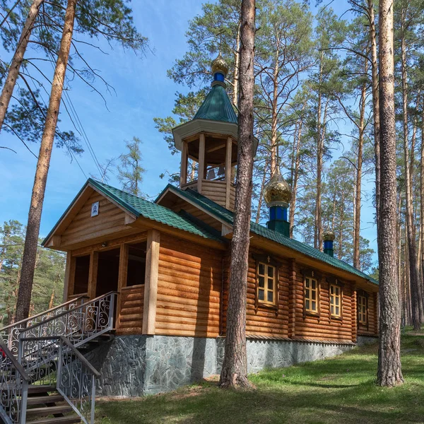 Kerk Houten Kapel Chemal Altai Altay Architectuur Schoonheid Spot Bruin — Stockfoto