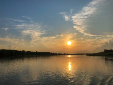 Omsk, Rusya - 14 Haziran 2019 Irtysh, Omsk'ta