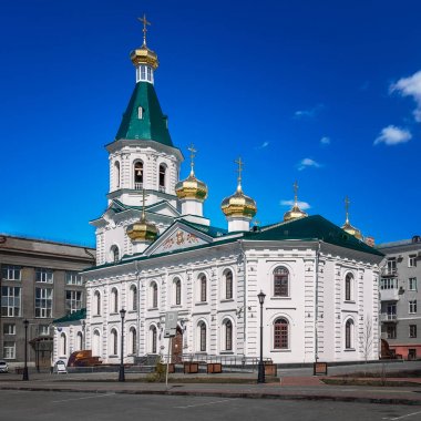 Omsk, Rusya - 17 Mayıs 2018: Omsk şehir merkezi