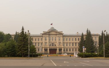 Omsk, Rusya-29 Temmuz 2019: şehir merkezinin güzelliği Omsk