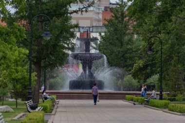 Omsk, Rusya-29 Temmuz 2019: şehir merkezinin güzelliği Omsk