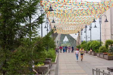 Omsk, Rusya-29 Temmuz 2019: şehir merkezinin güzelliği Omsk