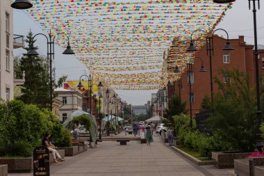 Omsk, Rusya-29 Temmuz 2019: şehir merkezinin güzelliği Omsk