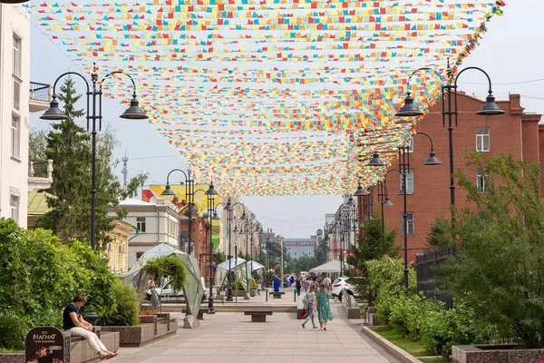 Омськ Росія Липня 2019 Краса Нашого Міського Центру Омськ Стокова Картинка