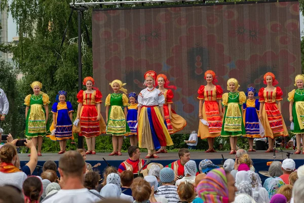 Omsk Russland Juli 2019 Religiöse Prozession Stadtzentrum Gewidmet Dem 1031 — Stockfoto