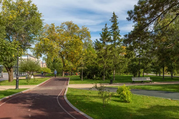 Omsk Rosja Września 2019 Plac Dzerzhinsky Zdjęcie Stockowe