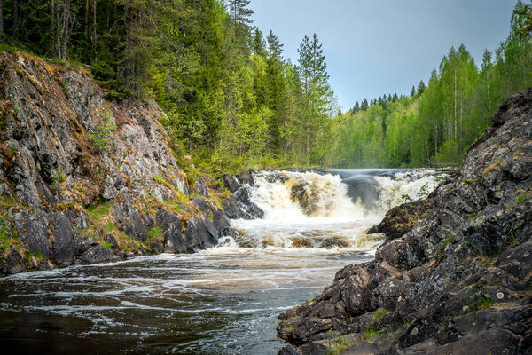 Kivach waterfall in Karelia, Russia