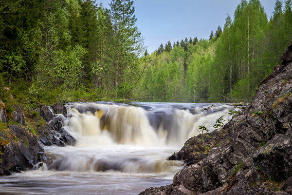 Kivach waterfall in Karelia, Russia