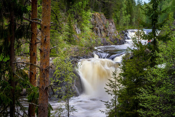 Kivach waterfall in Karelia, Russia
