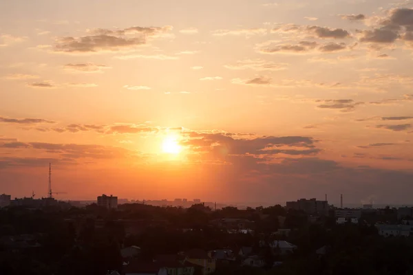 Matahari terbit di atas kota Vladimir Rusia — Stok Foto