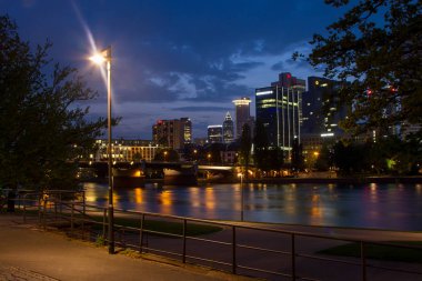 Frankfurt am main, gece, Almanya