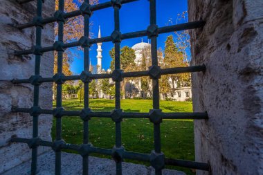 İstanbul, Türkiye, Cami'de kafesten manzara