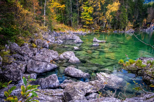 Eibsee lac Allemagne Garmisch en automne — Photo