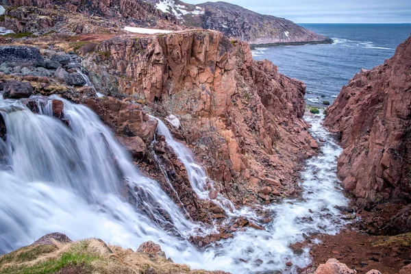 Teriberka, Norte da Rússia, cachoeiras do norte — Fotografia de Stock