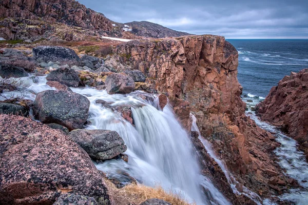 Teriberka, Il Nord della Russia, cascate settentrionali — Foto Stock