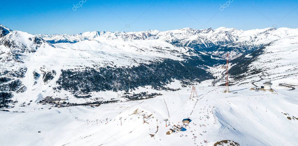 Andorra GrandValira Ski. Pyrenees Mountains