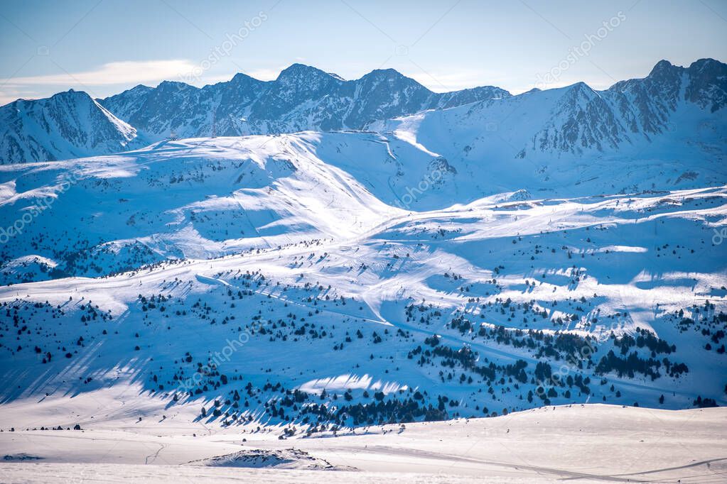 Andorra GrandValira Ski. Pyrenees Mountains