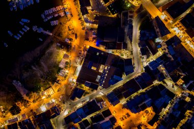 Sicilya 'daki Castellammare del Golfo dronundan hava görüntüsü