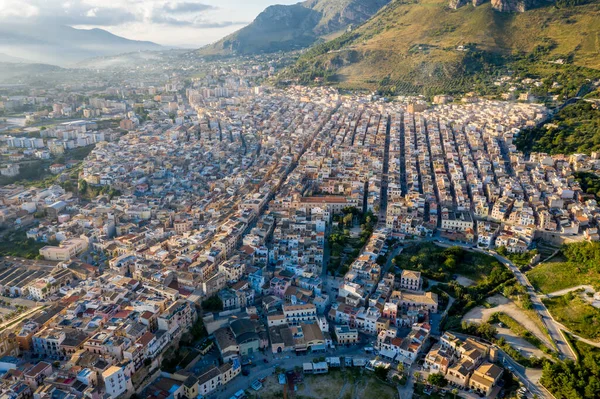 Castelammare del Golfo,シチリア島,イタリアの港の空中写真 — ストック写真