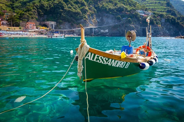 Monterosso Italië Juni 2015 Vissersboot Haven Aan Ligurische Kust Van — Stockfoto