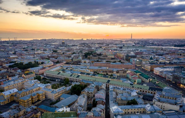 Aerial View City Sunset Saint Petersburg Russia — Stock Photo, Image