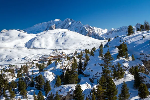 意大利的白云山景观 Ski区Belvedere 意大利Canazei — 图库照片