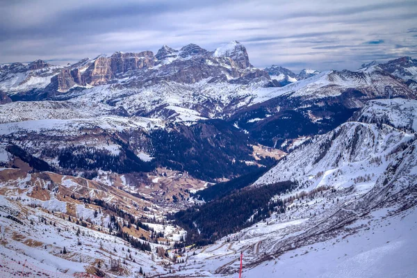 Pohled Dolomity Itálii Lyžařská Oblast Belvedere Canazei Itálie — Stock fotografie