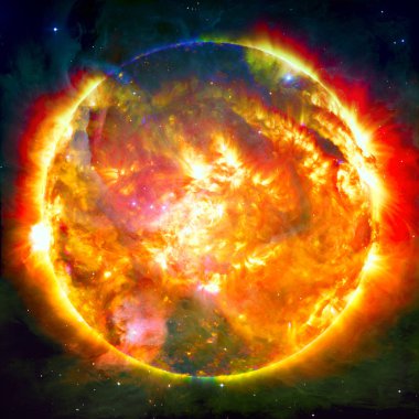 Harika arka plan - gezegenler uzay, bulutsular ve yıldız. Nasa tarafından döşenmiş bu görüntü unsurları