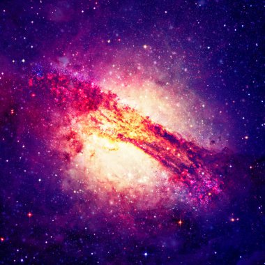 Mor gökada uzayda. Nasa tarafından döşenmiş bu görüntü unsurları.