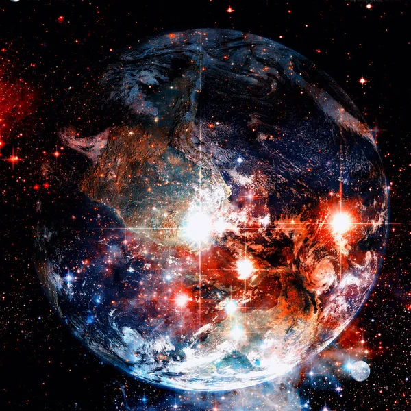 Πλανήτης Και Galaxy Στοιχεία Αυτής Της Εικόνας Επιπλωμένα Από Nasa — Φωτογραφία Αρχείου