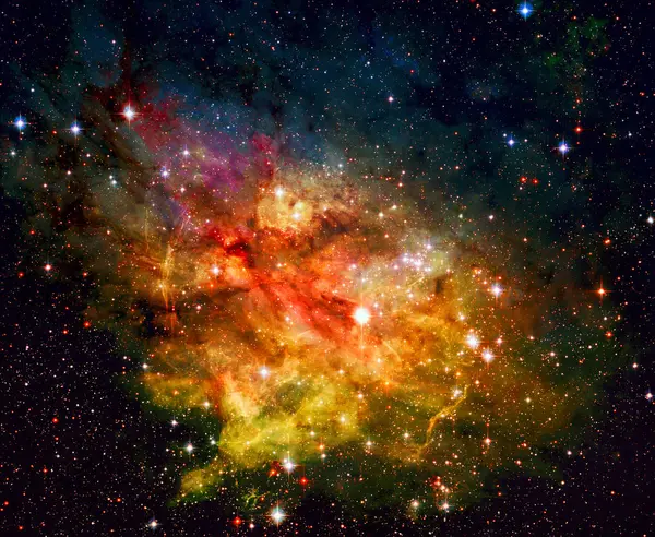 恒星和银河系在深空间 Nasa 提供的这个图像的元素 — 图库照片