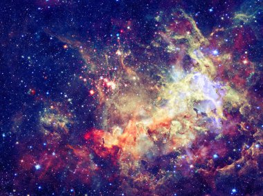 Yıldız ve galaksi derin uzayda. Nasa tarafından döşenmiş bu görüntü unsurları.