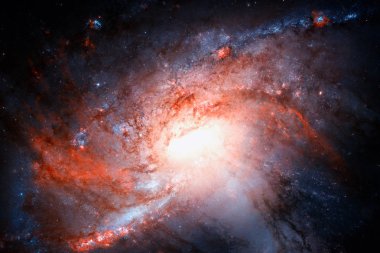 Uzayda sarmal gökada. Evren güzelliği. NASA tarafından döşenmiş öğeleri