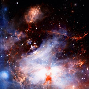 Nebula ve galaksiler uzayda. Bu görüntünün elementleri NASA tarafından desteklenmektedir.