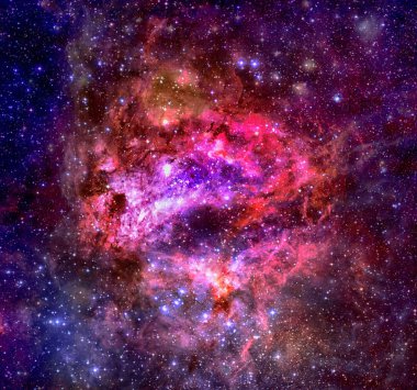 Bulutsular ve uzayda çok yıldız. Nasa tarafından döşenmiş bu görüntü unsurları.