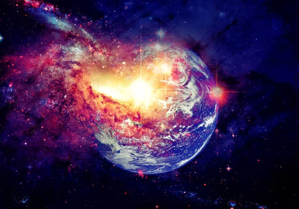 Dünya gezegeni dış uzayda. Bu görüntünün elementleri NASA tarafından desteklenmektedir.