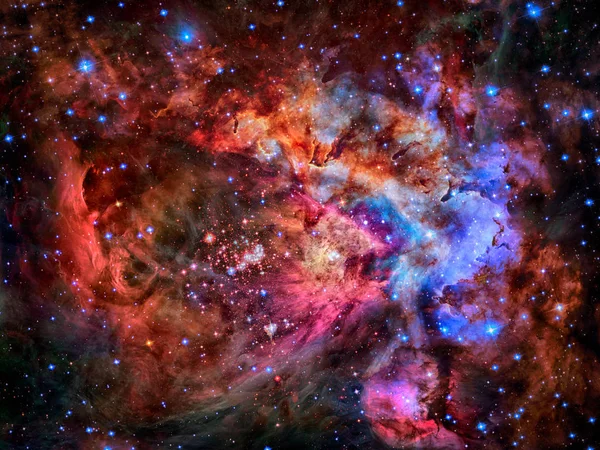 Kolorowa Mgławica Kosmiczna Gwiazdami Elementy Tego Obrazu Dostarczone Przez Nasa — Zdjęcie stockowe