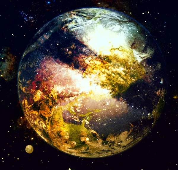 Planeta Ziemia Tle Mgławica Przestrzeni Kosmicznej Elementy Tego Obrazu Dostarczone — Zdjęcie stockowe