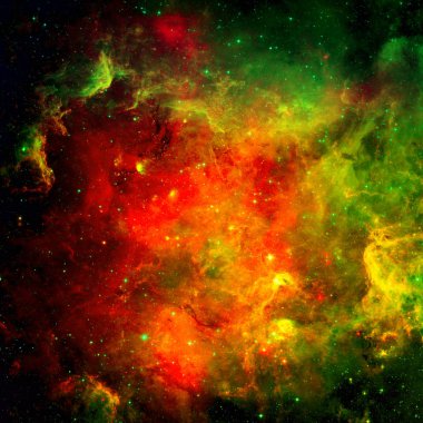 Renkli uzay nebulası. Bu görüntünün elementleri NASA tarafından desteklenmektedir