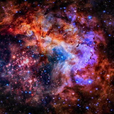 Uzayın derinliklerinde yıldız alanı ve nebula. Bu görüntünün elementleri NASA tarafından desteklenmektedir