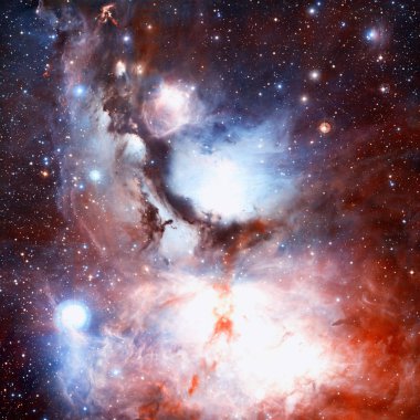 Nebula ve galaksiler uzayda. Bu görüntünün elementleri NASA tarafından desteklenmektedir.