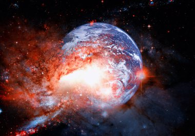 Dünya gezegeni dış uzayda. Bu görüntünün elementleri NASA tarafından desteklenmektedir.