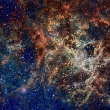 Yıldız ve galaksi derin uzayda. Nasa tarafından döşenmiş bu görüntü unsurları.